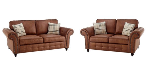 OAKLAND 2 AND 3 SEATER NEVADA FABRIC SOFA TAN