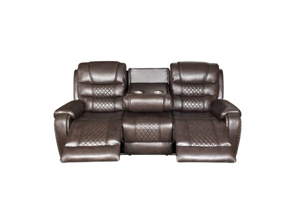 Alaska Recliner Aire Leather 3+2 Seater Sofa Set- Brown - Image 3