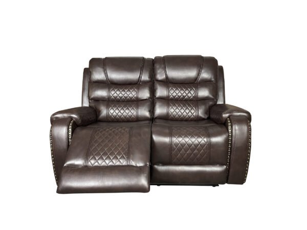 Alaska Recliner Aire Leather 3+2 Seater Sofa Set- Brown - Image 5