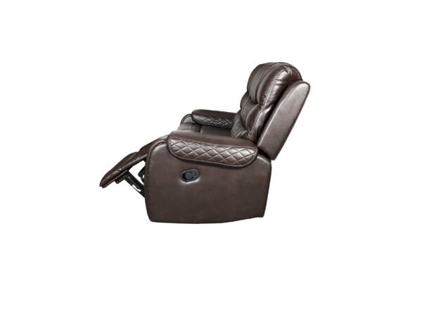 Alaska Recliner Aire Leather 3+2 Seater Sofa Set- Brown - Image 6
