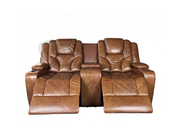 AMSTERDAM TAN LEATHER ELECTRIC RECLINING SOFA 3+2 - Image 3