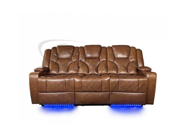 AMSTERDAM TAN LEATHER ELECTRIC RECLINING SOFA 3+2 - Image 10