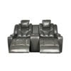 AMSTERDAM 3+2 TOP GENUINE LEATHER ELECTRIC LED RECLINING SOFA – GREY - Image 4