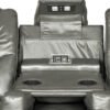 AMSTERDAM 3+2 TOP GENUINE LEATHER ELECTRIC LED RECLINING SOFA – GREY - Image 5