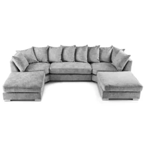 Bishop U Shape Sofa Scatter Back Silver Colour