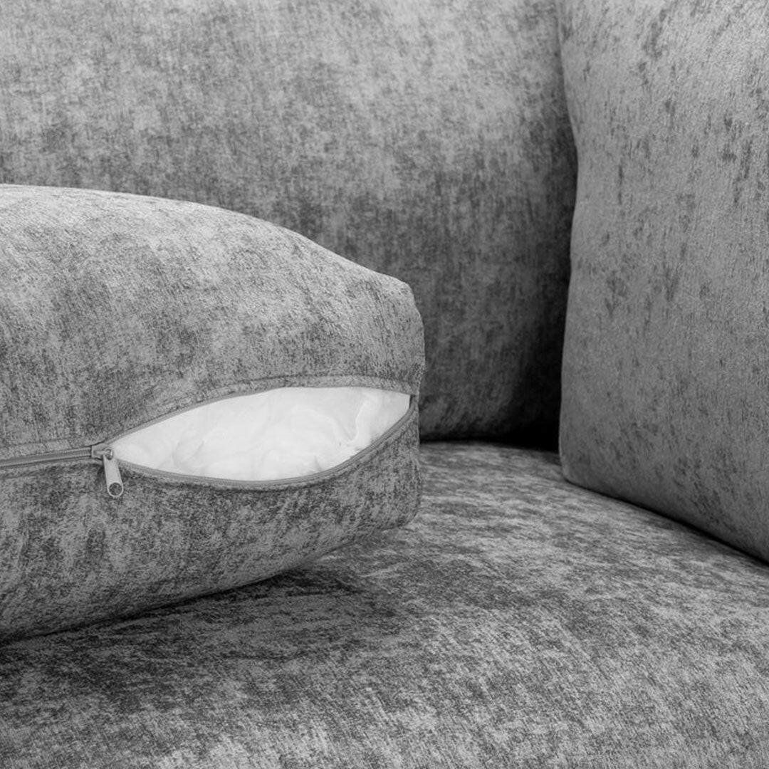 Bishop U Shape Sofa Scatter Back Silver Colour - Image 3