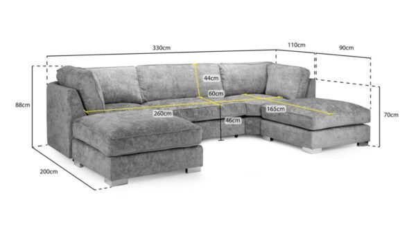 Bishop Fullback Sofa Truffle U Shape Corner - Image 4
