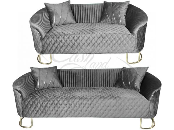 CHELSEA 3 SEATER AND 2 SEATER GREY FABRIC SOFA SET