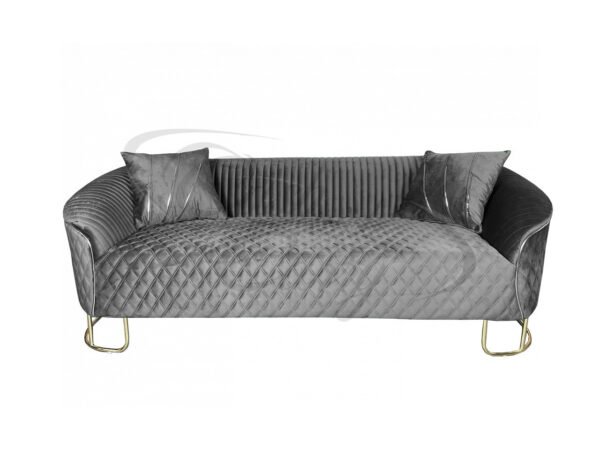 CHELSEA 3 SEATER AND 2 SEATER GREY FABRIC SOFA SET - Image 3