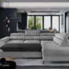 Laurence Grey Plush Velvet Right Hand Sofa Bed - Image 2
