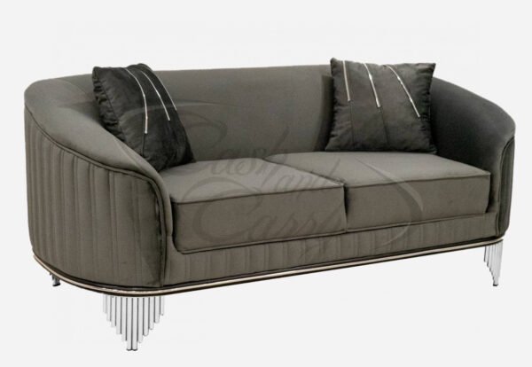 MATILDA 3 SEATER AND 2 SEATER GREY FABRIC SOFA SET - Image 2