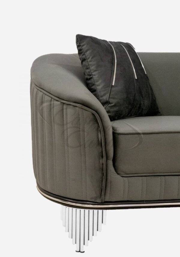 MATILDA 3 SEATER AND 2 SEATER GREY FABRIC SOFA SET - Image 3