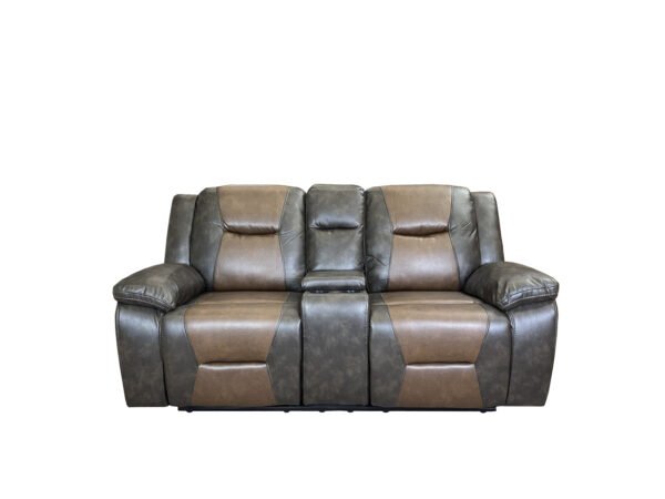 Milan Recliner 3+2 Sofa Set (Aire Leather) in New Brown-Grey Colours - Image 2