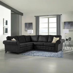SOFA CORNER OAKLAND LEATHER NEVADA BLACK