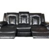 Paris 3+2 Seater Air Leather Black Recliner Sofa - Image 2