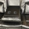 Paris 3+2 Seater Air Leather Black Recliner Sofa - Image 4