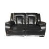 Paris 3+2 Seater Air Leather Black Recliner Sofa - Image 3
