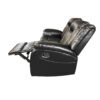 Paris 3+2 Seater Air Leather Black Recliner Sofa - Image 5