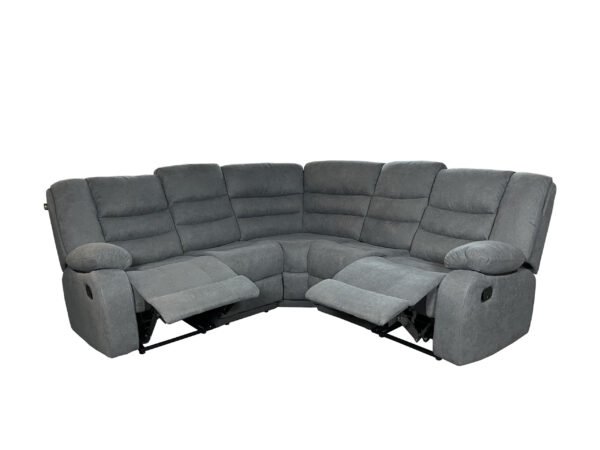 Roma Corner Recliner Fabric With Cupholder Grey - Image 2