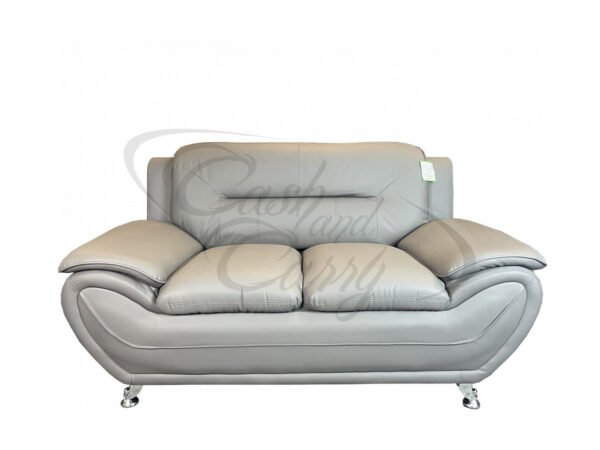 SHIRAZ GREY 3+2 SEATER FAUX LEATHER SOFA SET - Image 3