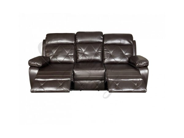 TOBI 3 BROWN Recliner Air Leather 3+2 Seater Sofa Set - Image 3