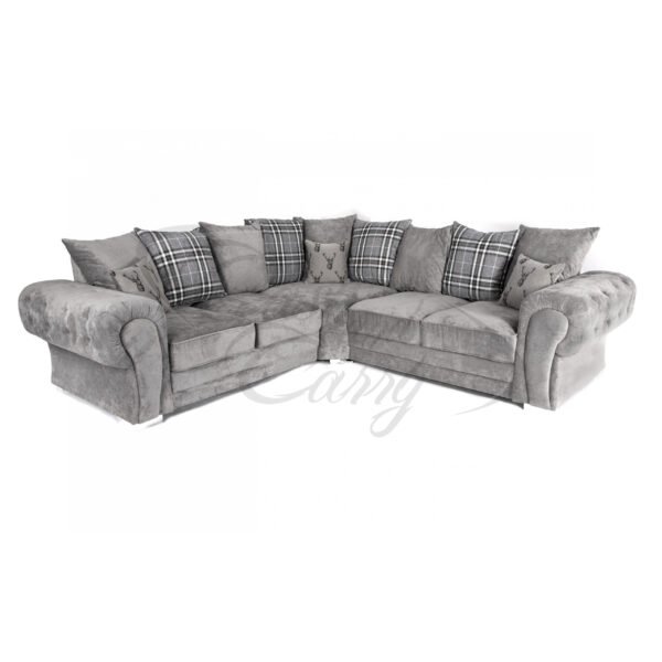 GREY SCATTER CORNER SOFA
