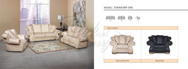 Diana Classic Italian Leather Sofa Suite - Image 2