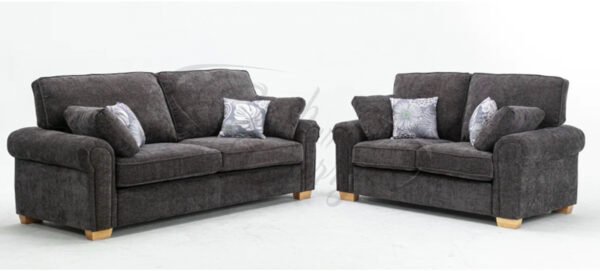 KYLIE 3+2 SEATER GREY FABRIC SOFA SET