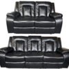 Paris 3+2 Seater Air Leather Black Recliner Sofa