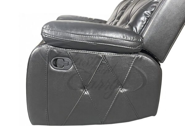 TOBI Black Recliner Air Leather 3+2 Seater Sofa Set - Image 5