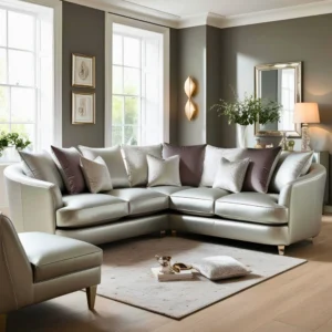 Platinum Scatter Back Corner Sofa Fabric