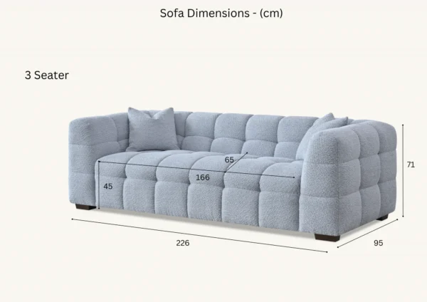 Aluxo Tribeca Pearl Boucle Fabric Sofa Set - Image 2
