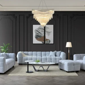 Aluxo Tribeca Pearl Boucle Fabric Sofa Set