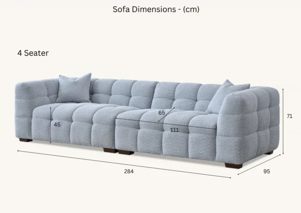 Aluxo Tribeca Pearl Boucle Fabric Sofa Set - Image 3