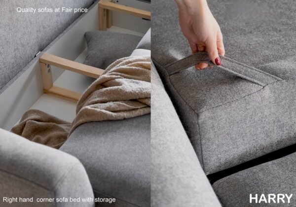 Harry Luxury Corner Sofa Bed with Storage Compartment - Image 5
