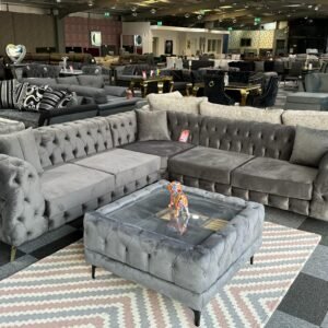 Amazing Sofa Cleveland Luxury Chesterfield Corner Sofa Grey
