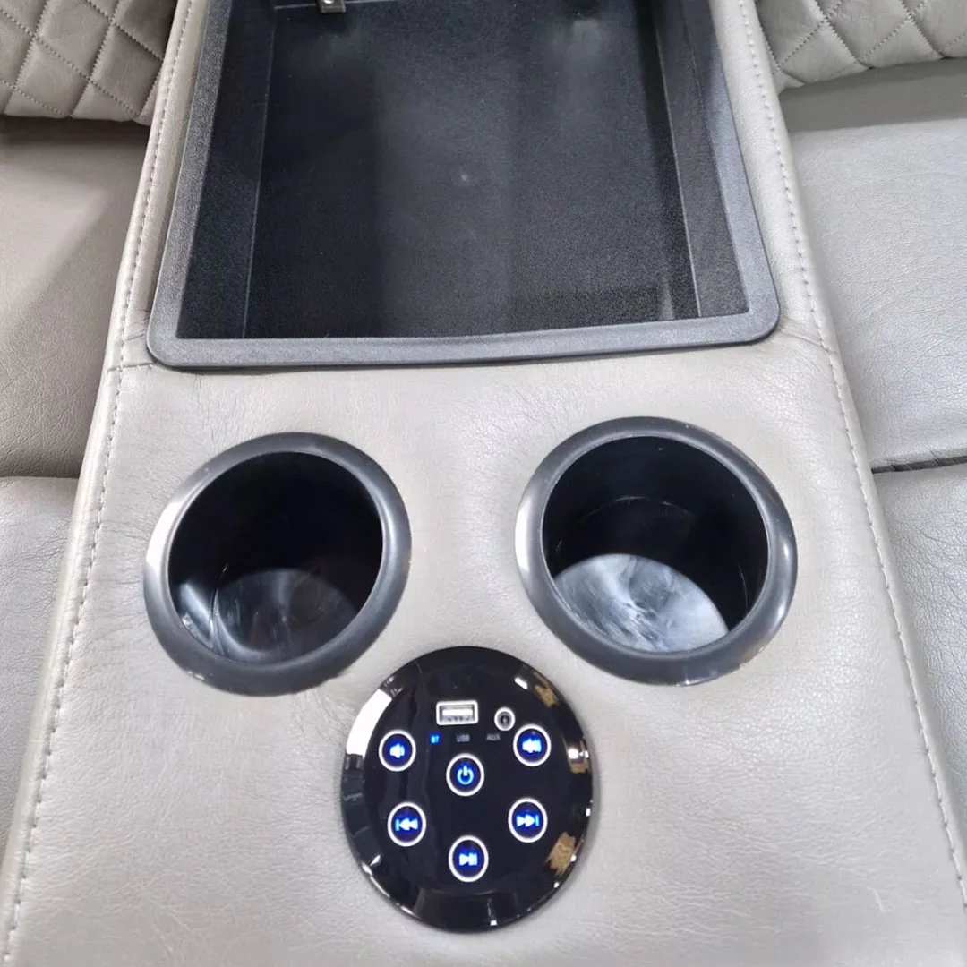 SYC Florida Leather 3+2 Seater Electric RECLINER + Bluetooth Speaker + Cup holder + LED + USB Charger - Image 9