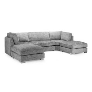 Bishop U Shape Sofa High Back Silver