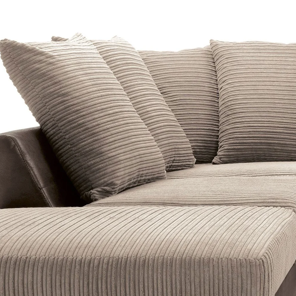 Amazing Sofas NEW LARGE DINO CORNER SOFA JUMBO CORD BEIGE BROWN LEFT OR RIGHT - Image 8