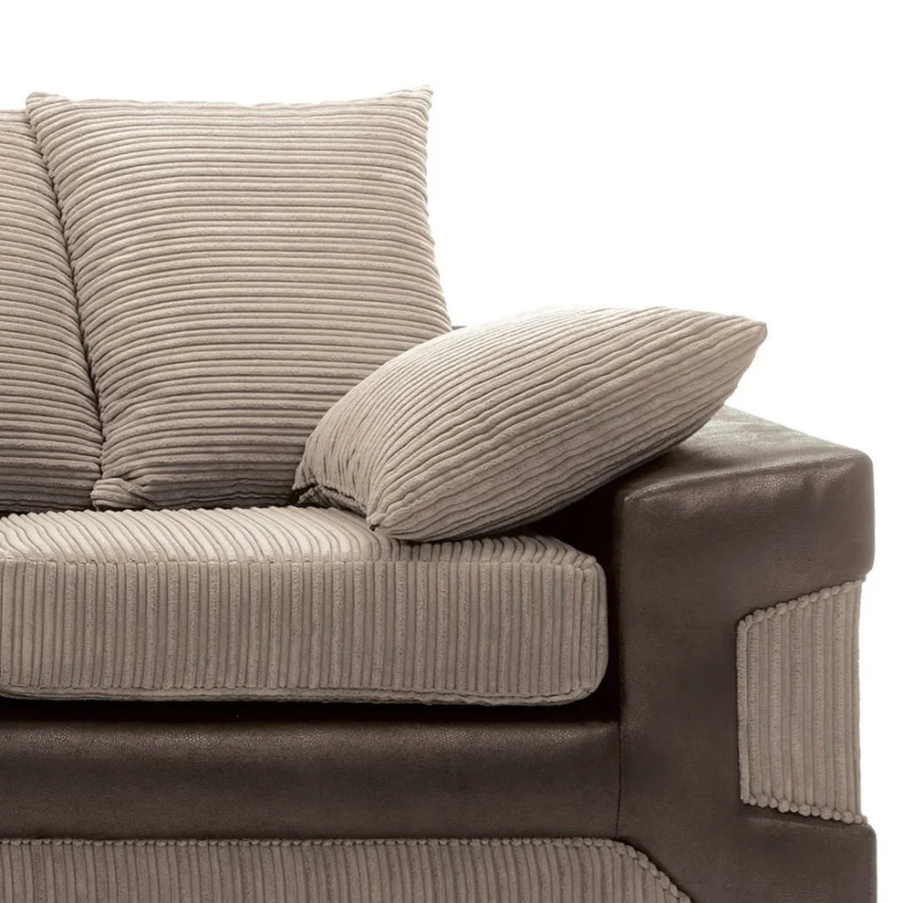 Amazing Sofas NEW LARGE DINO CORNER SOFA JUMBO CORD BEIGE BROWN LEFT OR RIGHT - Image 7
