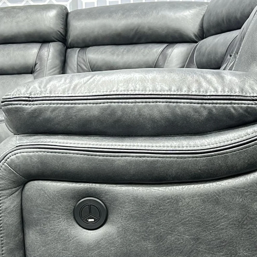SYC Nova Electric Recliner Leather Corner Sofa - Image 6