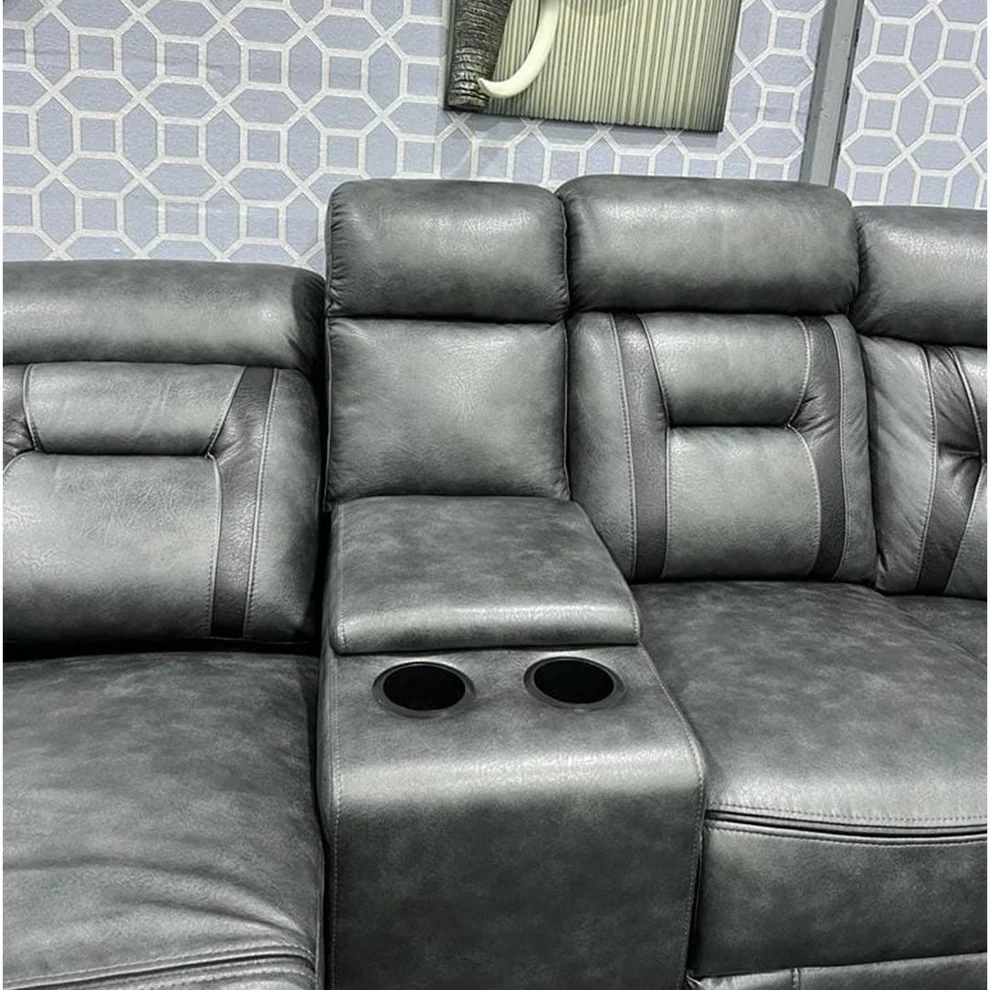 SYC Nova Electric Recliner Leather Corner Sofa - Image 5