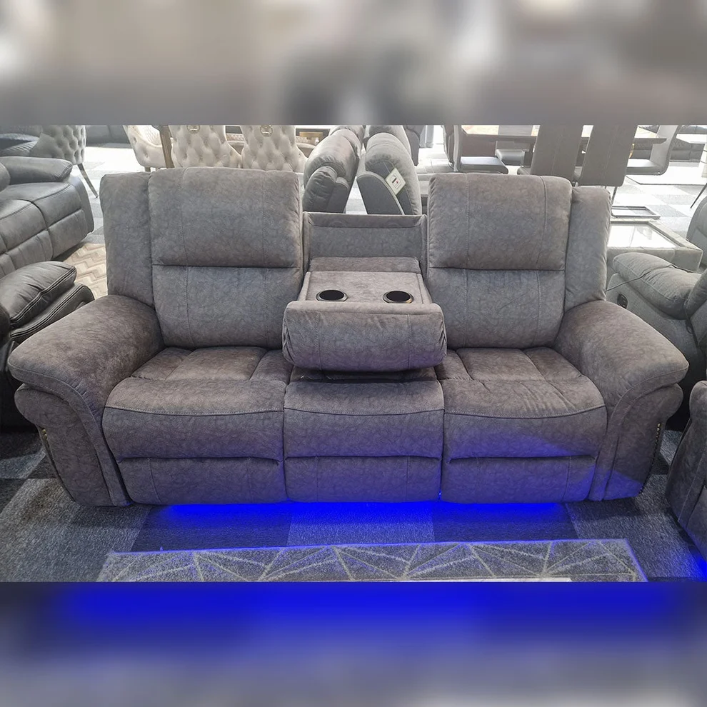 Berlino Fabric 3 +2 Seater Electric Recliner Sofa + Cup holder + LED Lights + USB port - Image 2
