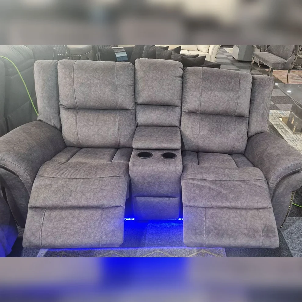 Berlino Fabric 3 +2 Seater Electric Recliner Sofa + Cup holder + LED Lights + USB port - Image 3