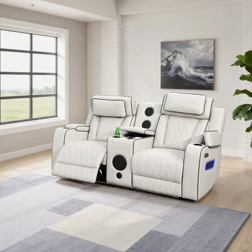 New Osman Premium Leather Smart Electric Recliner Sofa Set 3+2 Seater - Image 5